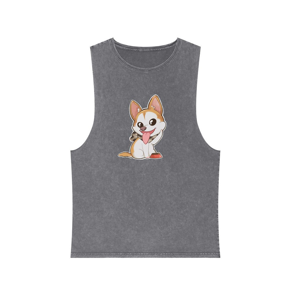 Thumbnail: Cutie Silly BG Unisex Dog Hooman Stonewash Tank Top