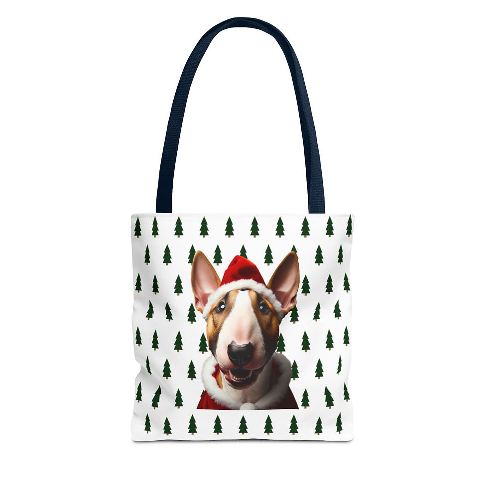 Thumbnail: Bull Terrier Santa Tote Bag