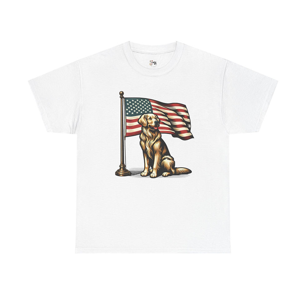 Patriotic Golden Retriever Tee