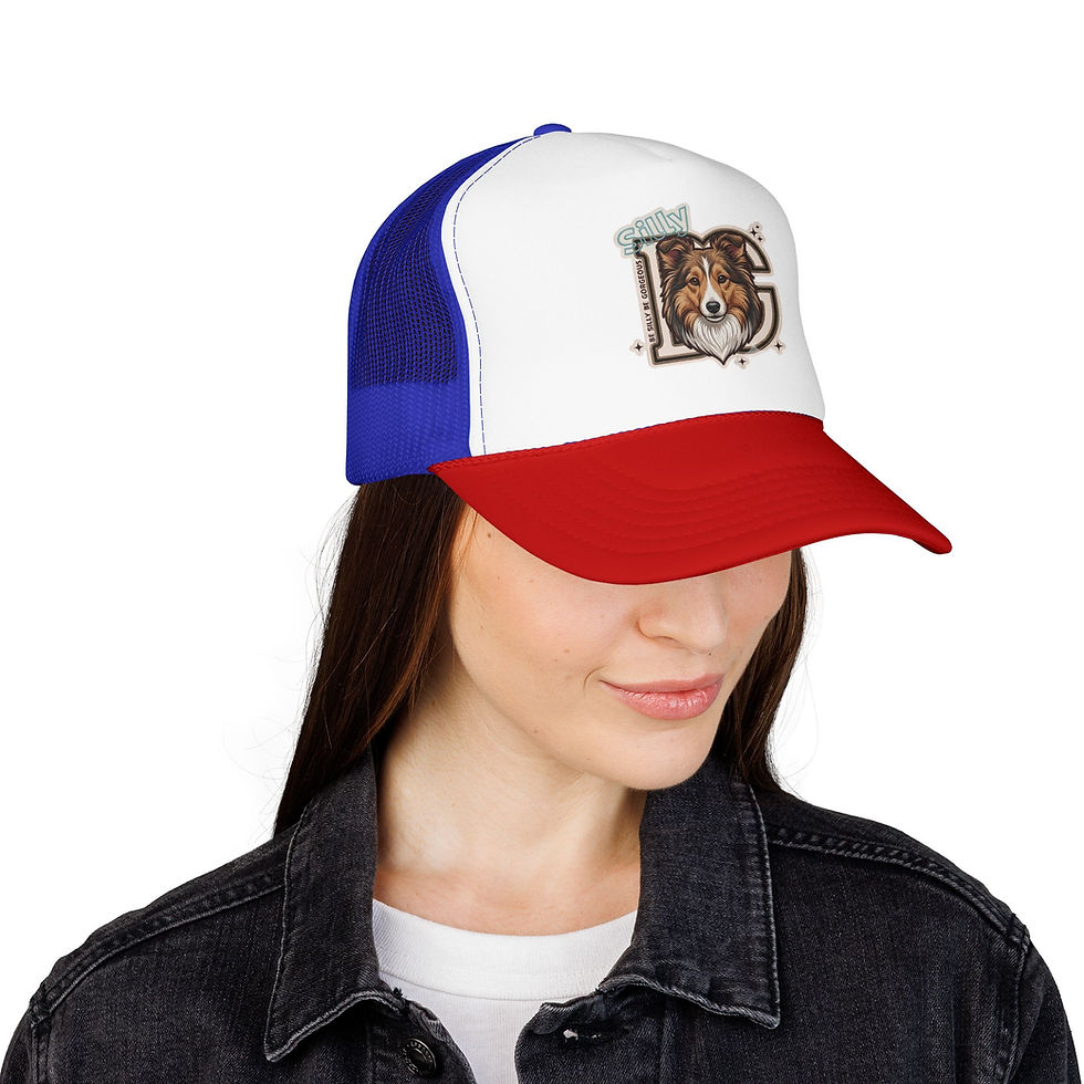 Thumbnail: Sheltie Trucker Hat | Dog Logo Cap