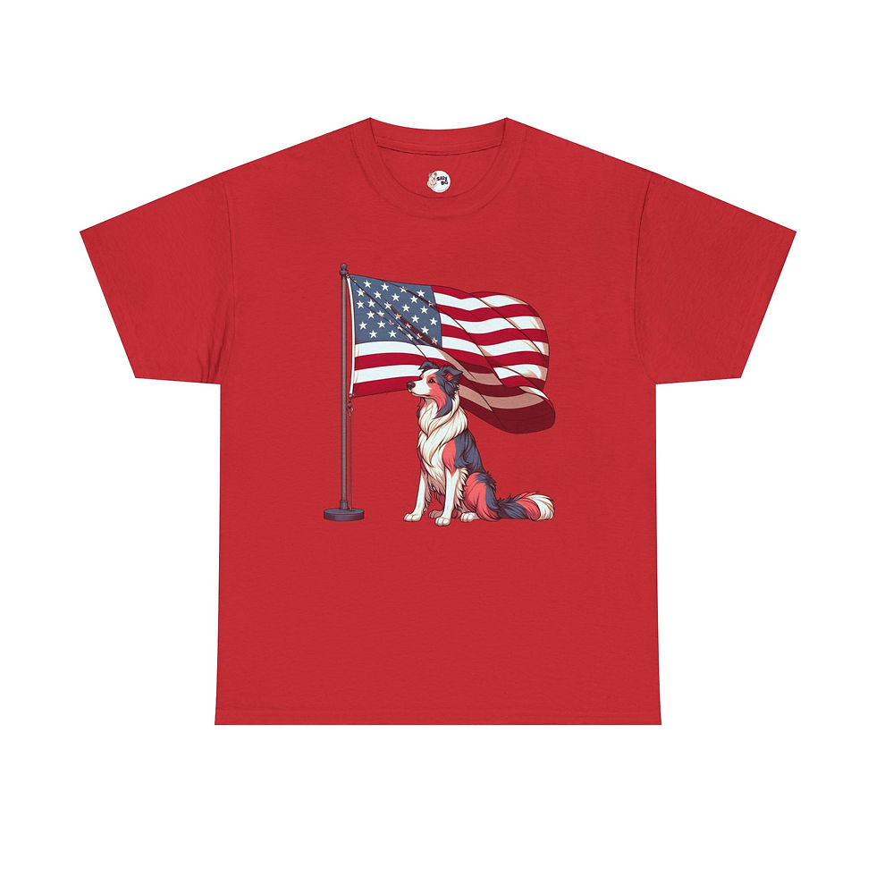 Thumbnail: Patriotic Border Collie Unisex Tee