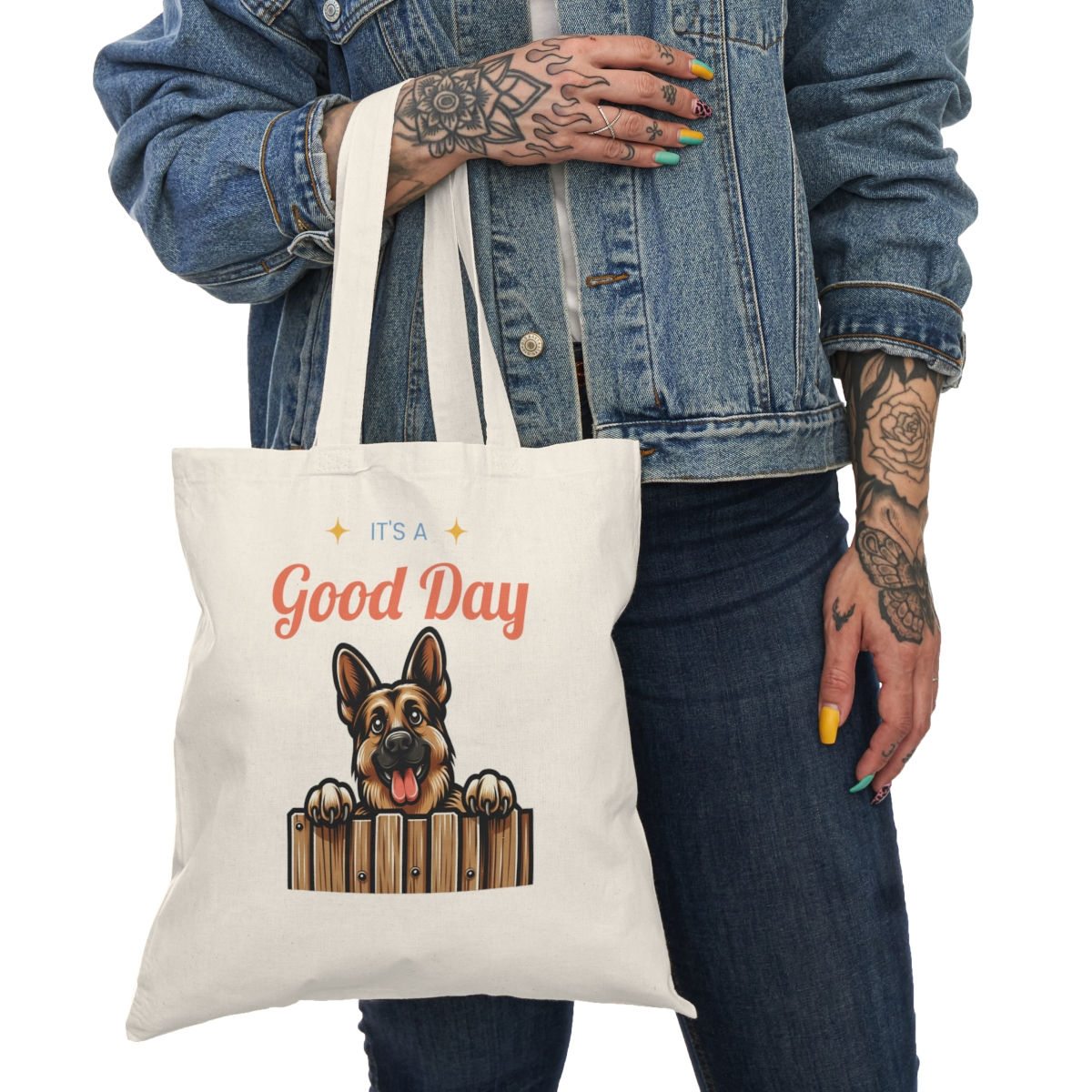 It's A Good Day German Shepherd Dog Hooman Natural Tote Bag