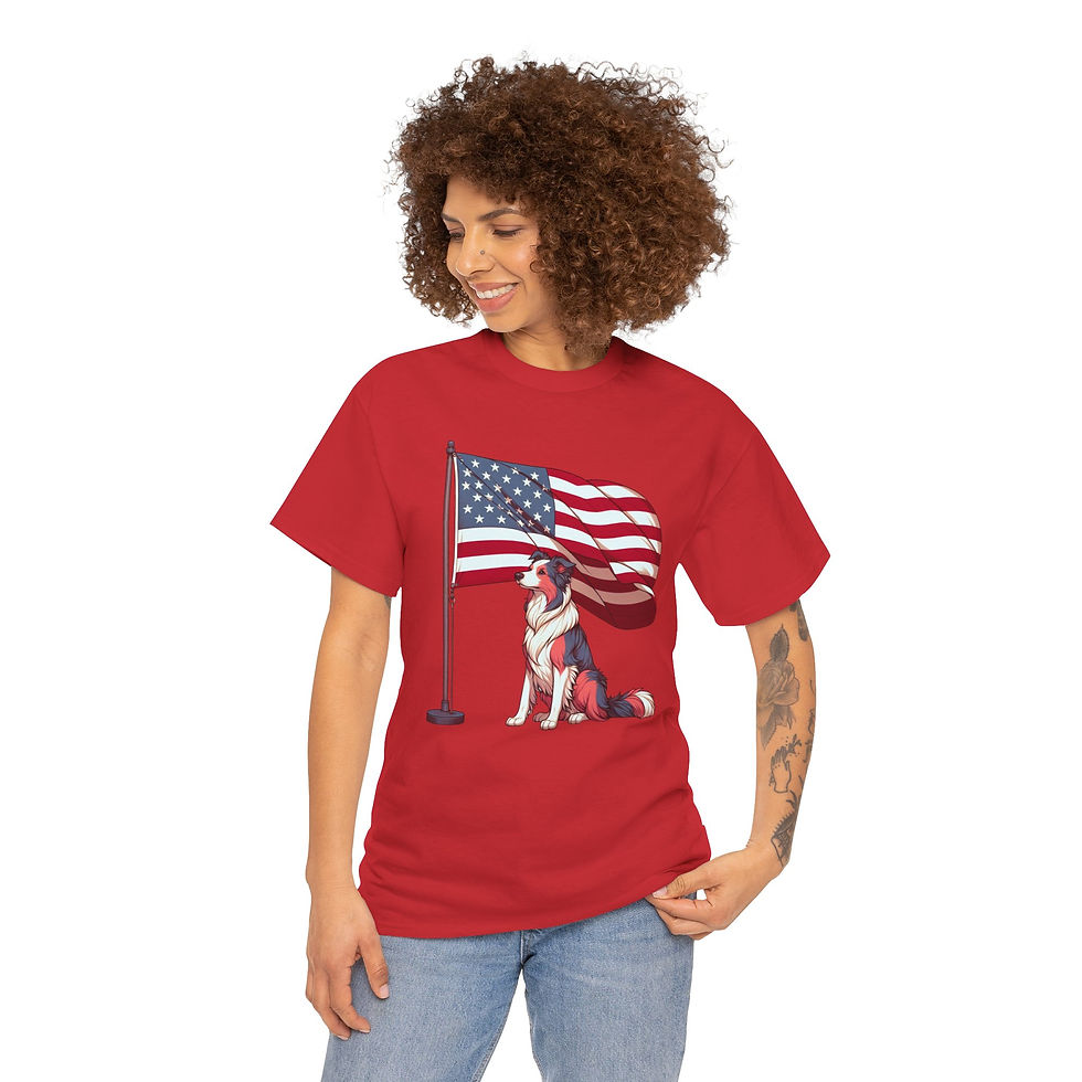 Thumbnail: Patriotic Border Collie Unisex Tee