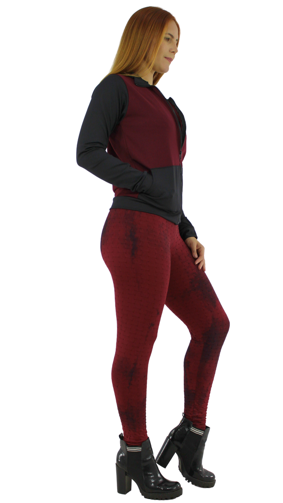 Miniatura: Calça Legging Jacquard Shibori - Cor: Marsala REF: 10871