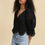 Thumbnail: Marci - Black V neck blouse