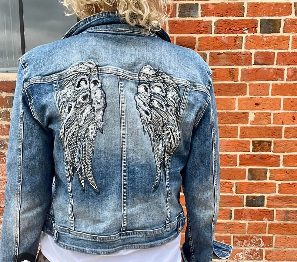 Angel wings denim jacket