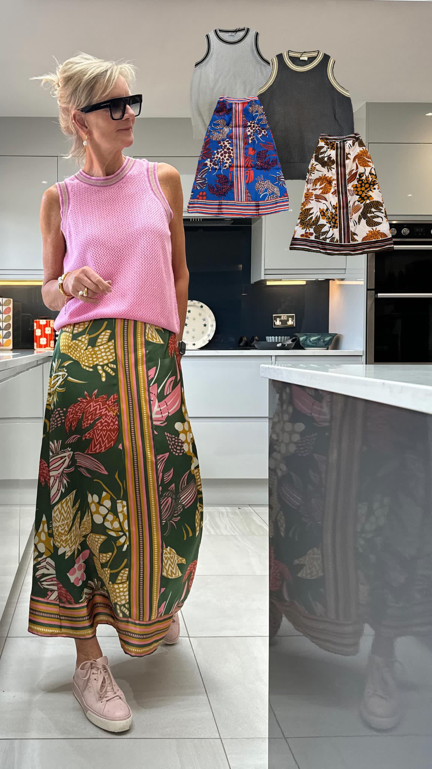 An'ge - Printed Fluid Maxi Skirt - Robina