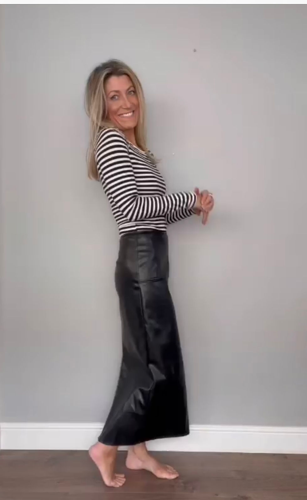 Thumbnail: Coralie - Faux leather maxi skirt - Black