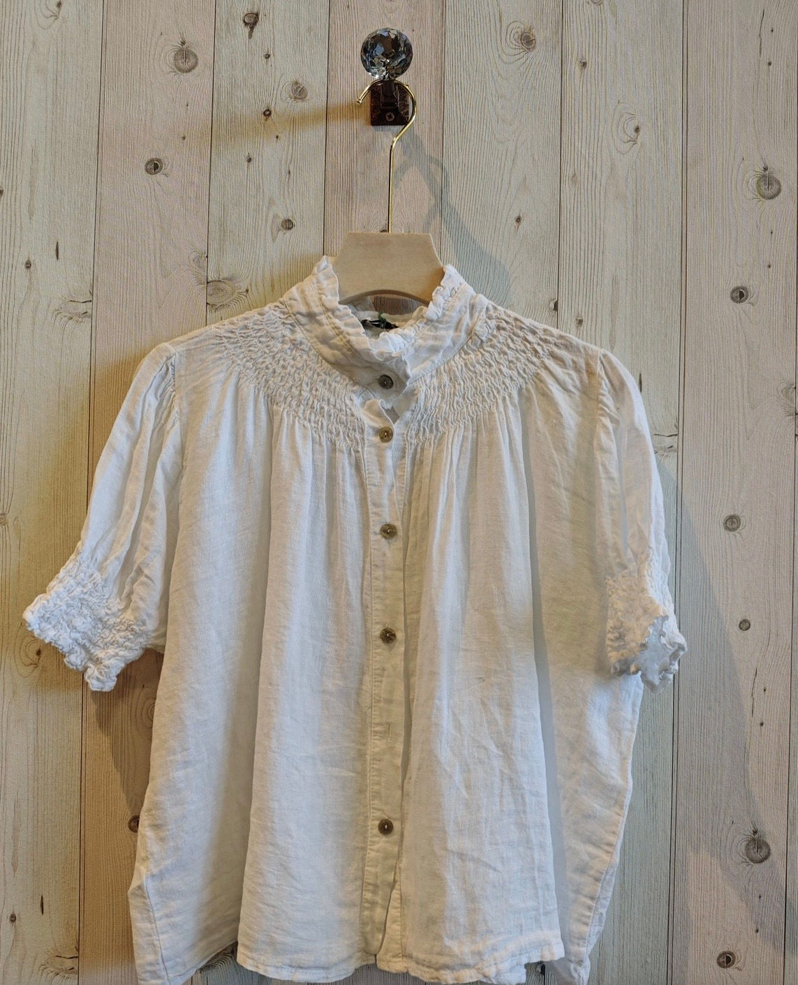 Keira linen blouse - white 
