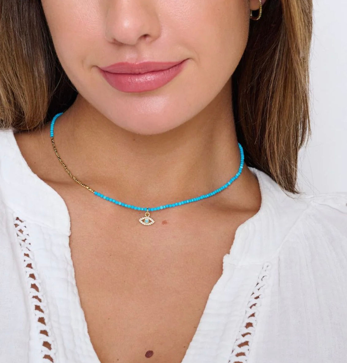 Boho Betty - Bia Turquoise Evil Eye Necklace