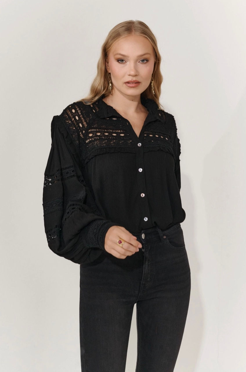 Simone Black Blouse