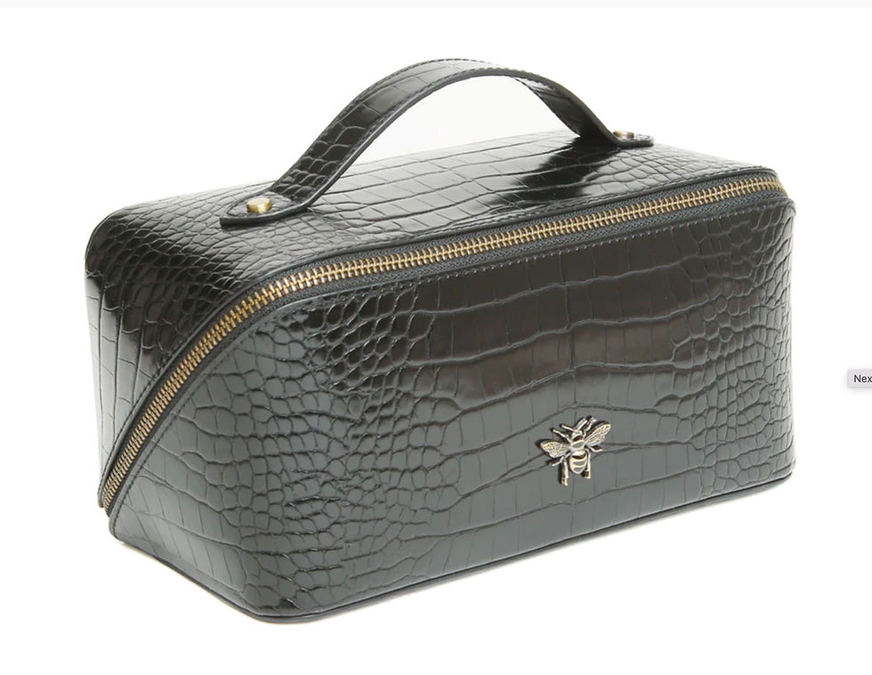 Alice Wheeler - Luxury Black Croc Train Case