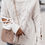Thumbnail: Braided Sleeve Chunky Knitted Jumper -Cream