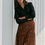 Thumbnail: An'ge - RAPHIE printed long skirt with ruffles