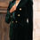 Thumbnail: Gabrielle - Velvet Blazer Jacket - Vert bouteille