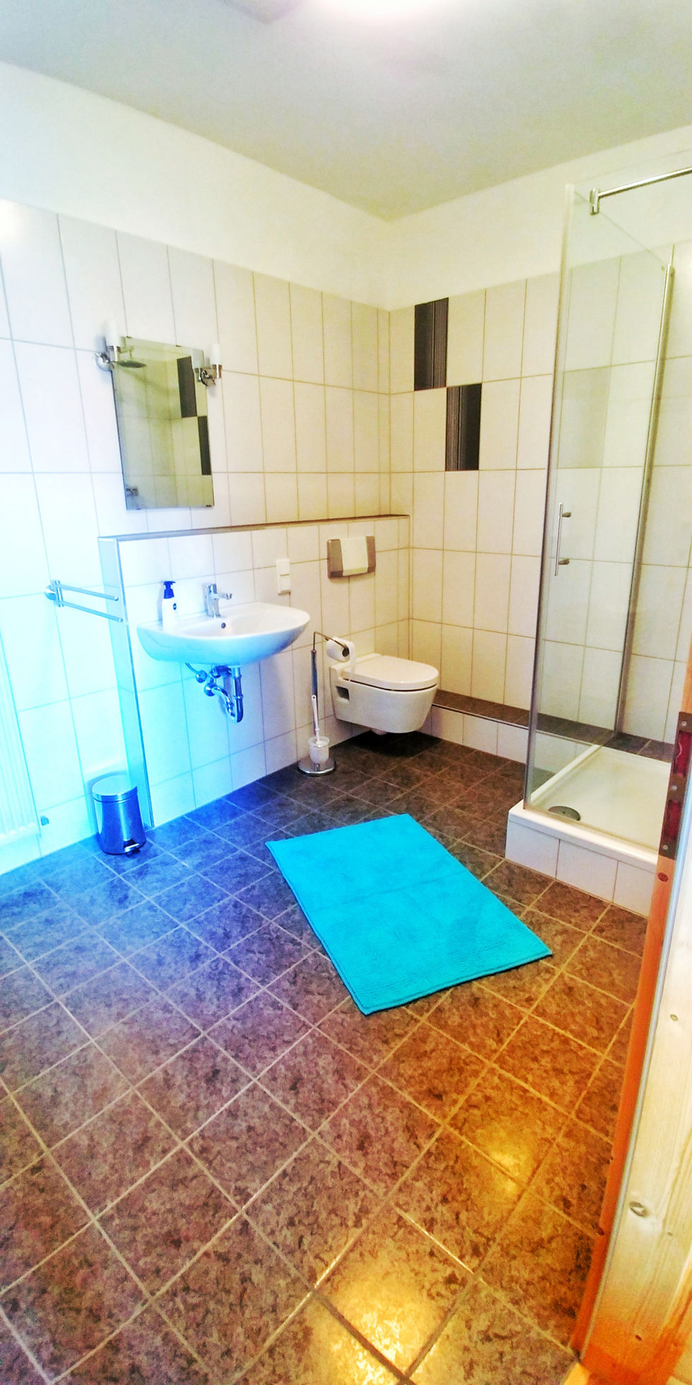 Das gr0ßzügige Bad mit Dusche