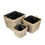 Miniaturbild: Square Tapered Rope Handled Rattan Planter With Plastic Lining