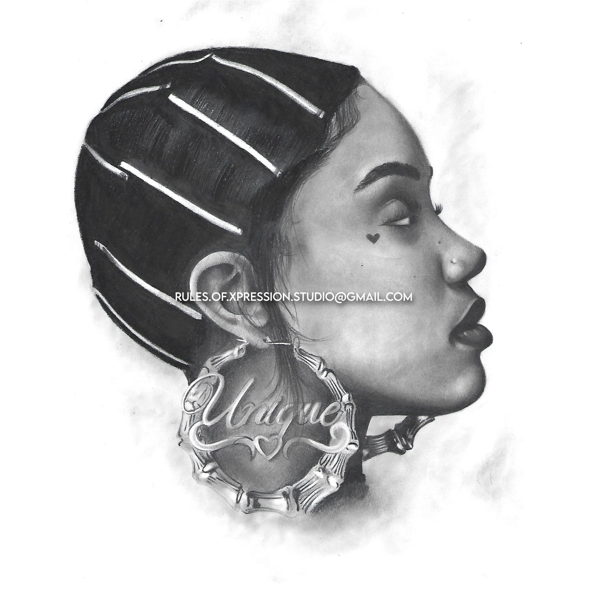 Unique Self Graphite Drawing Print