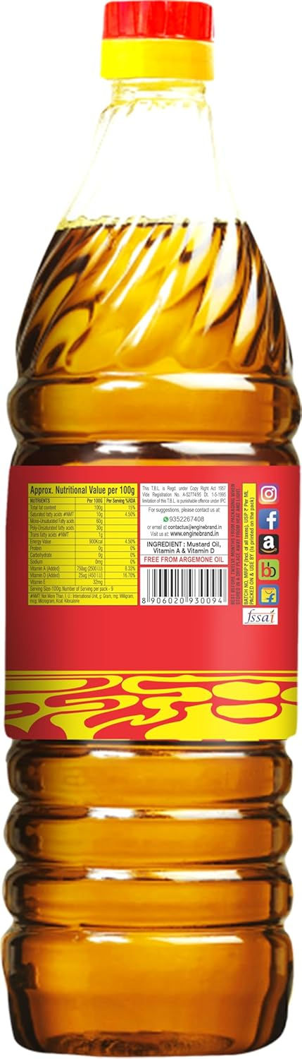 Thumbnail: Engine Brand Kachi Ghani Mustard Oil - 1 Litre