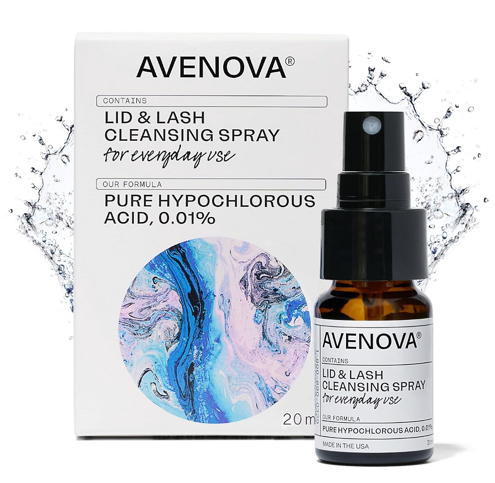 Avenova hypochlorous acid spray for lid and lash