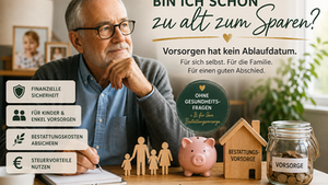 Älteres Ehepaar bei der gemeinsamen Finanzplanung zu Hause – Symbolbild für Sparen im Alter, private Vorsorge und finanzielle Absicherung der Familie in Österreich.