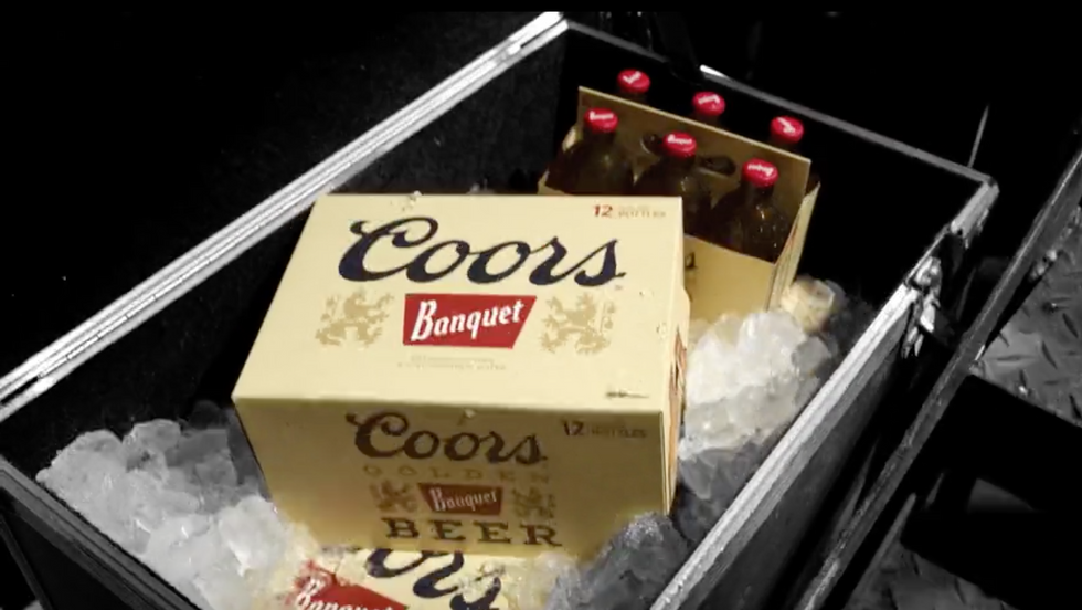 COORS BANQUET Commercial filmed in Mexico City - set design and set dressing: Rustic Road Sign Colorado, Film Noir, Backstage rock concert, Janusz Kaminski