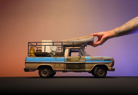 EL FIERRO VIEJO MINIATURA DIORAMA, CAMIONETA FORD F-150