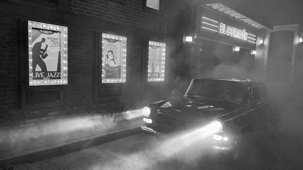 EBAY WATCHES Commercial filmed in Mexico City - set design and set dressing: Jazz bar, film noir, exterior theater, black and white film
