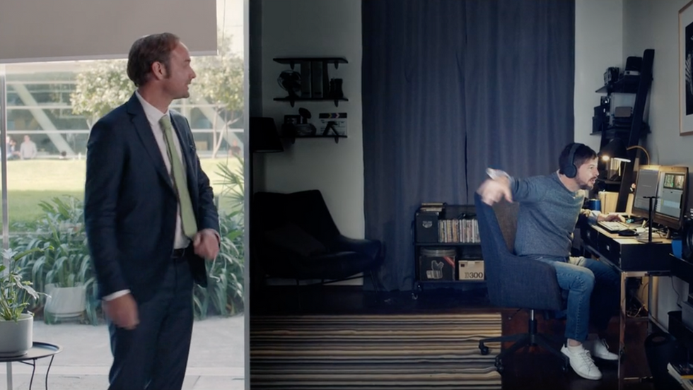 UPWORK "THE GREEN ONE" Commercial filmed in Mexico City - set design & dressing: graphic designer home office, social media manager home office design, video editor home office design