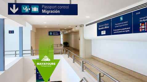 Paso 2 para llegar a tu transporte privado, pasar migración del aeropuerto de Cancun Terminal 3