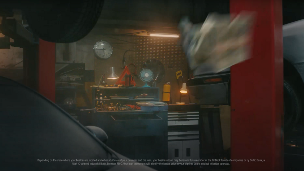 ONDECK "Load Cannon" Commercial filmed in Mexico City - set design and set dressing: auto repair shop, car garage, special effects cannon ball