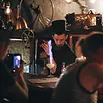 A surreal cocktail bar near the Kamo River known for its steampunk design, magic-inspired drinks, and theatrical charm.