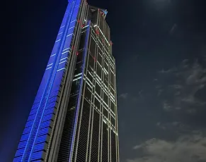 An observation deck on top of Osaka’s Cosmo Tower offers panoramic city and bay views from 252 meters above ground.