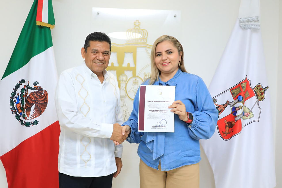 María del Rosario Rodríguez Burelo es nombrada subsecretaria de Prevención y Promoción de la Salud en la Secretaría de Salud de Tabasco por el Gobernador Javier May el 01 de junio de 2026