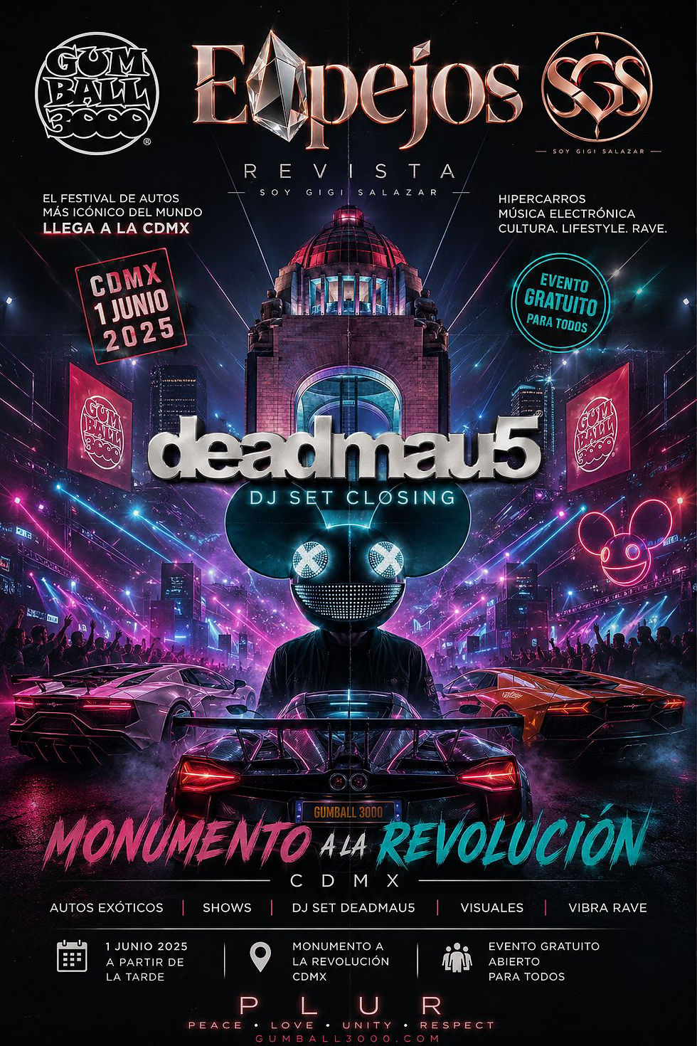 Deadmau5 GRATIS en el Monumento a la Revolución: la guía para vivir el rave del año.