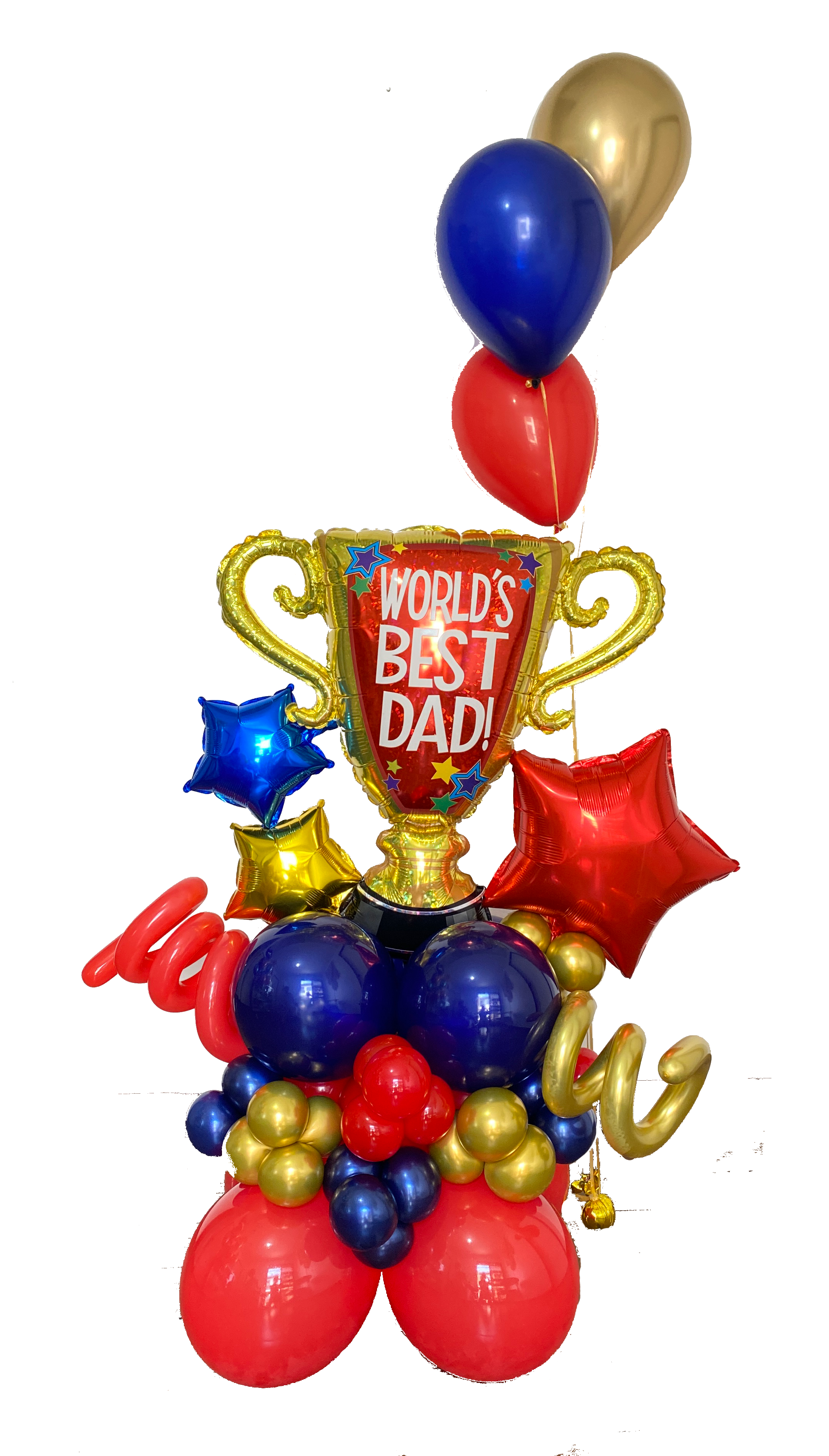 World's Best Dad Balloon Sculpture and 3pcs helium balloon bundle