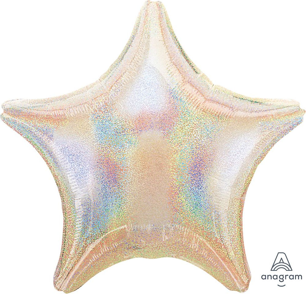 Helium-inflated 19" SILVER Dazzler Star (Holographic)