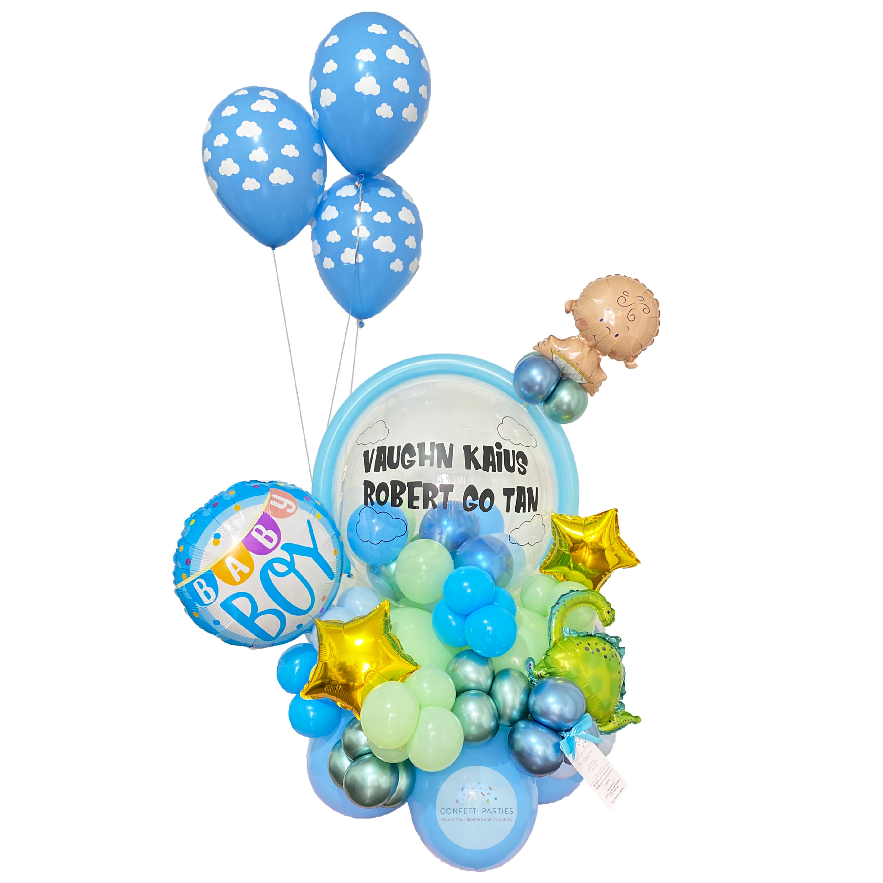 Welcome Baby Bubble Balloon Sculpture with 3pcs Flying Balloons