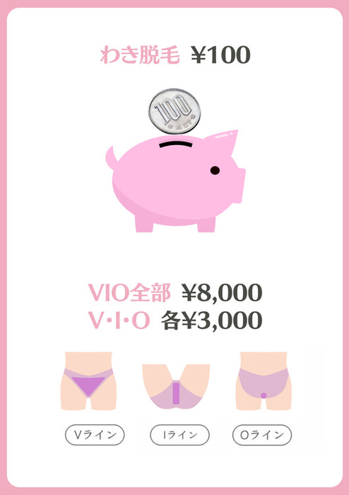 わき脱毛,VIO脱毛