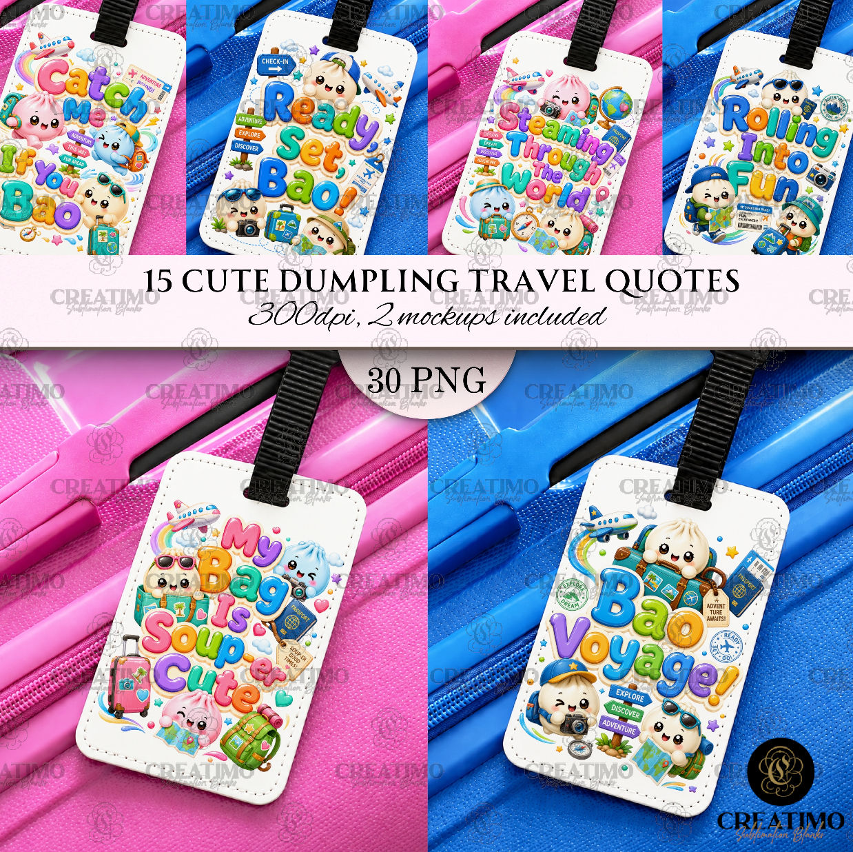 Digital Design CUTE DUMPLING TRAVEL QUOTES