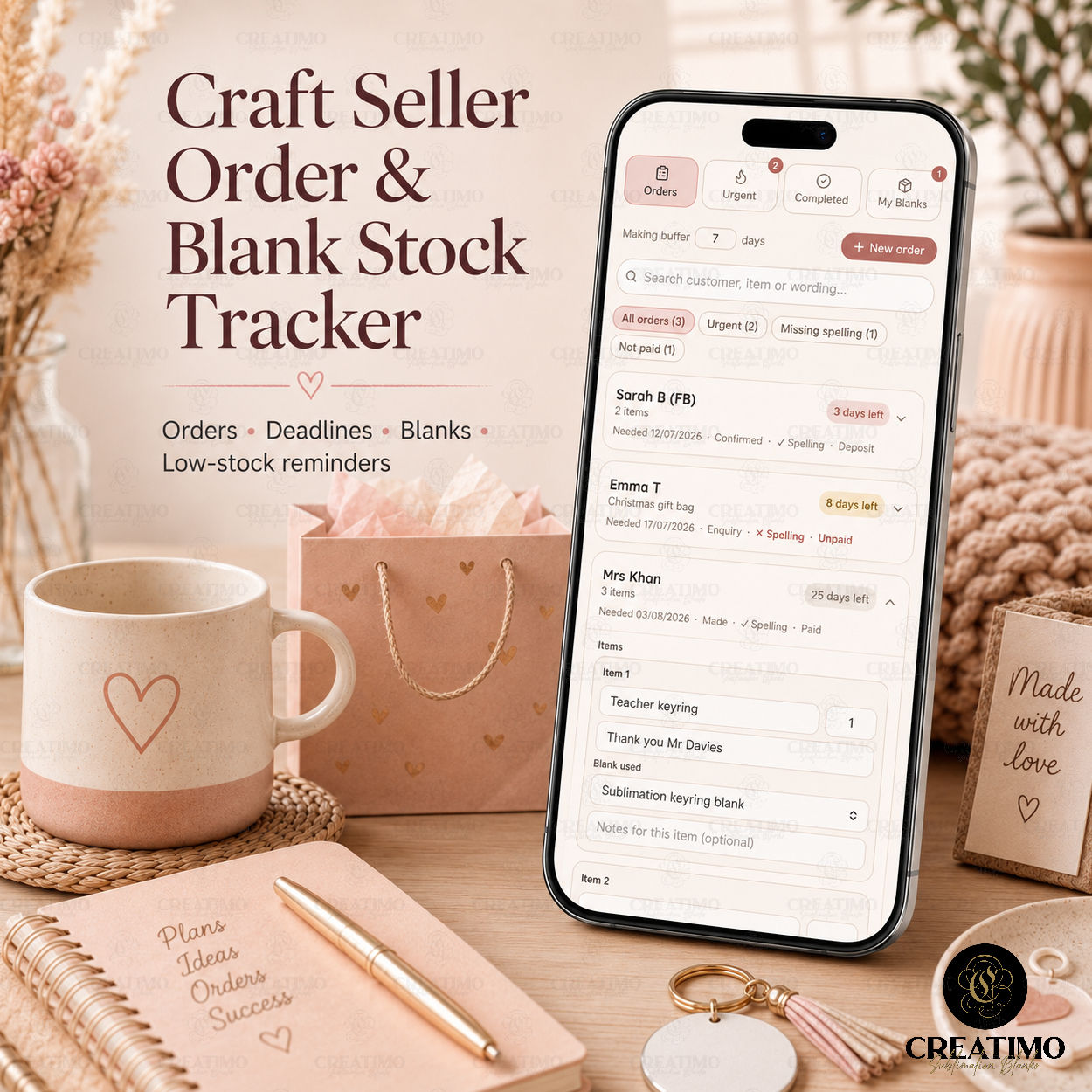 PRE-ORDER The Craft Seller Order & Blank Stock Tracker