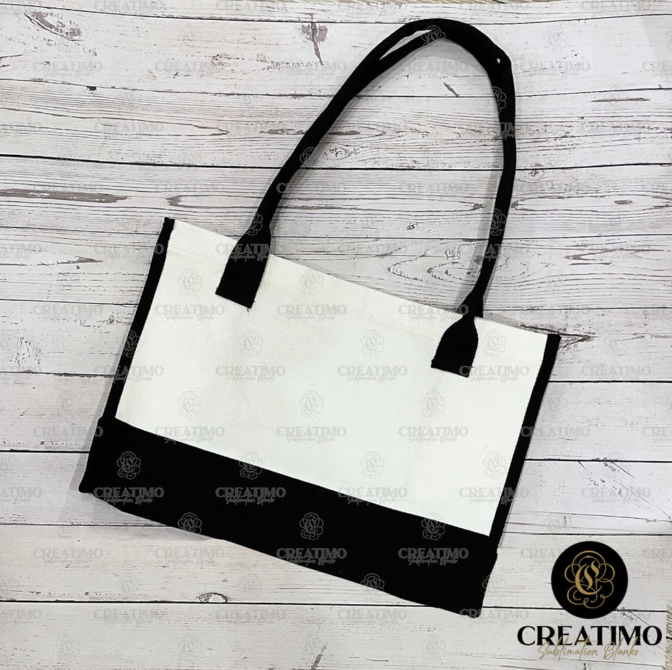 Thumbnail: SUBLIMATION BLACK/WHITE LARGE LINEN  BAG