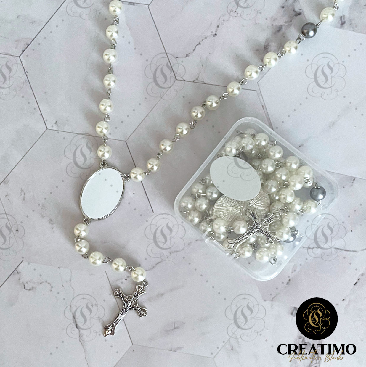 ROSARY NECKLACE WHITE
