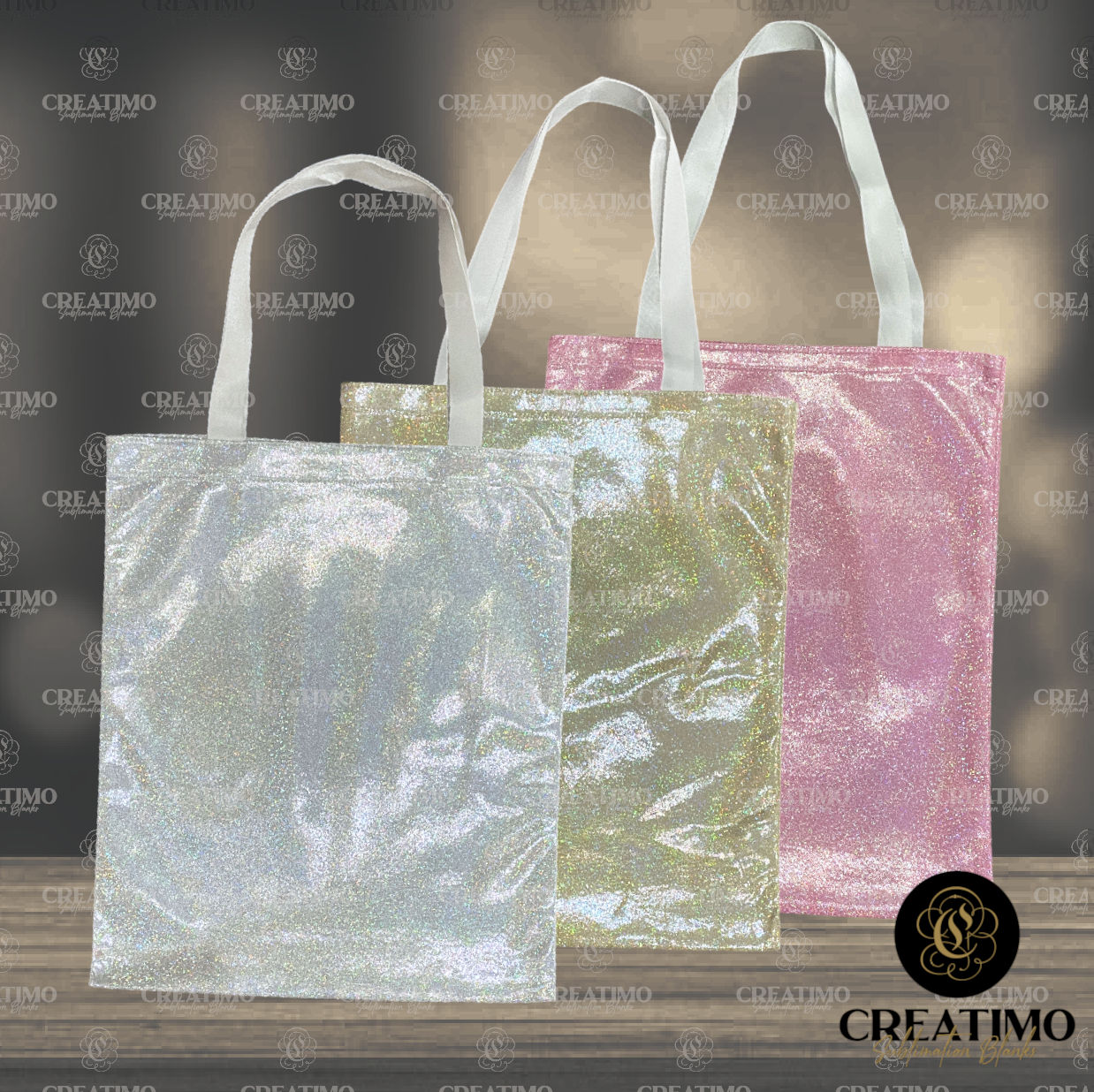 HOLOGRAPHIC SHIMMER TOTE BAG