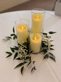 Three Candles with flowers
