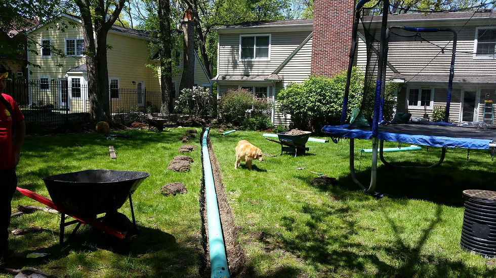 installing drain pipeline 1