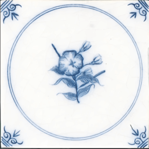 Artisan tile reflecting traditional Delftware from the Netherlands
