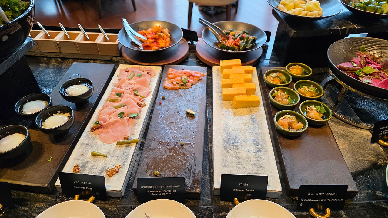 Conrad Osaka breakfast buffet selection at Atmos Dining