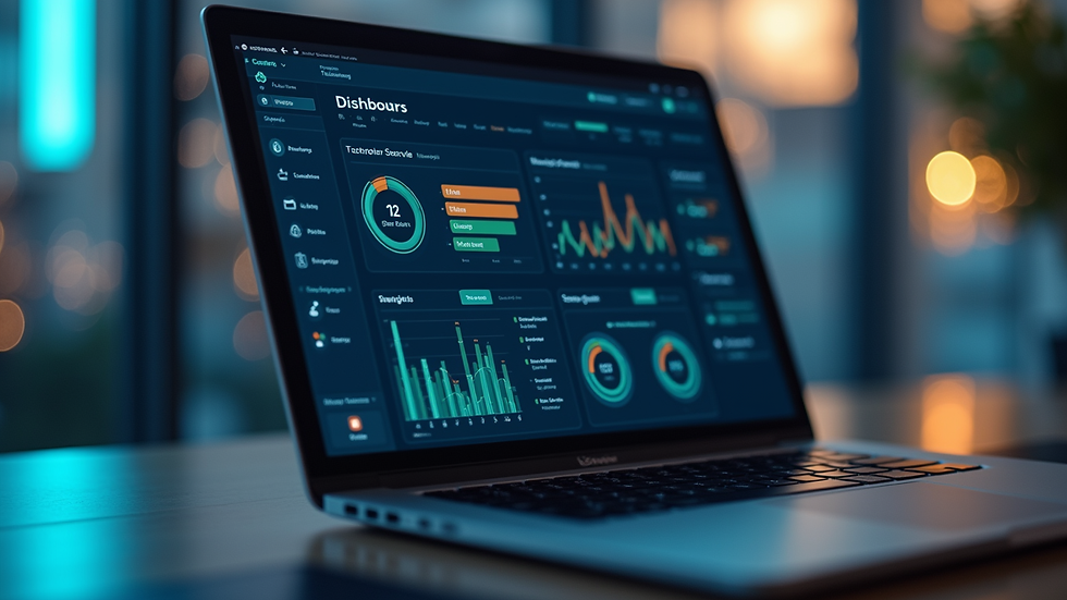Close-up view of a laptop screen showing IT monitoring dashboard