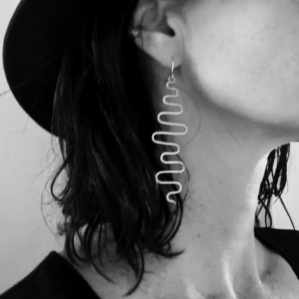 Thumbnail: Silver Zigzag earrings